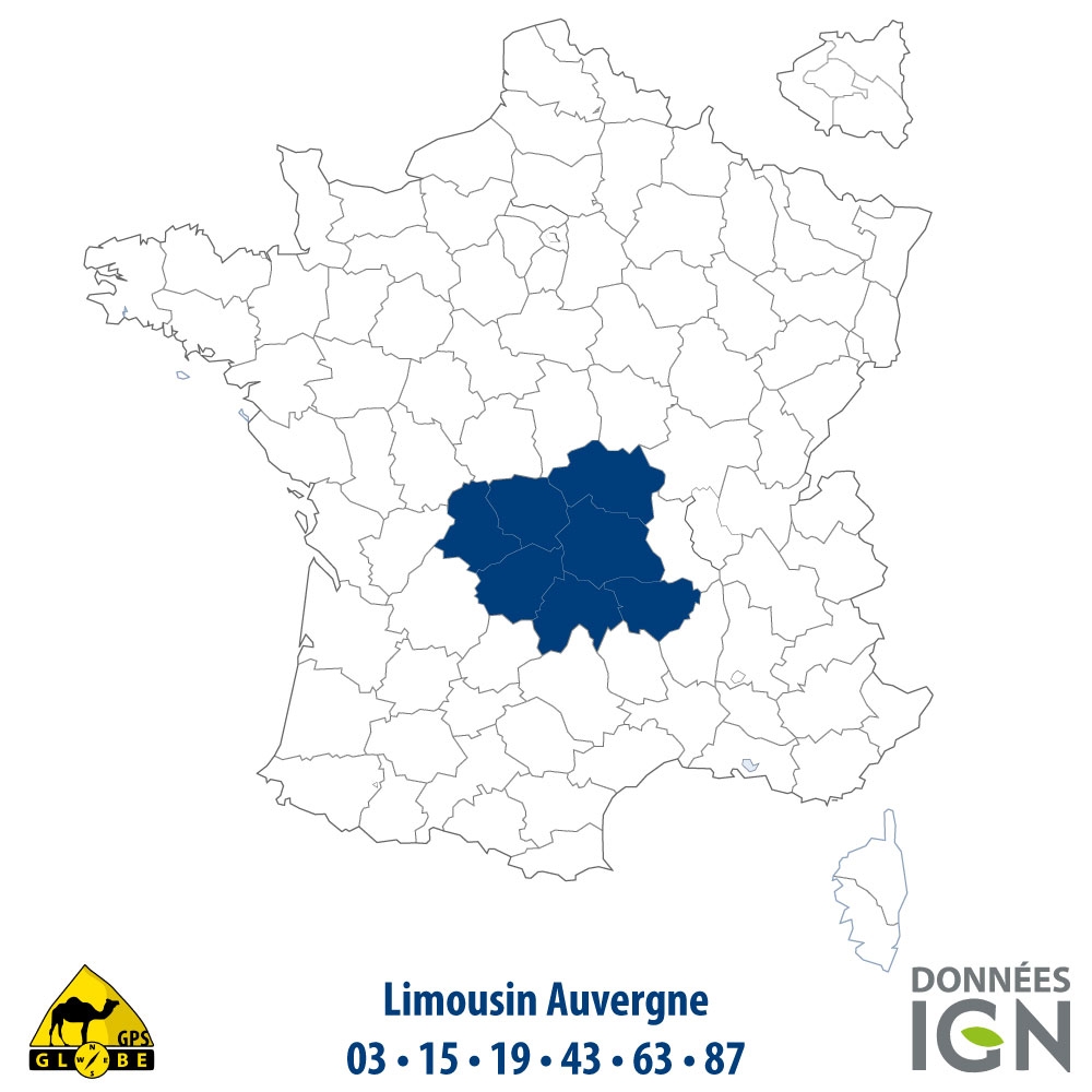 Carte Ign Au Pour Gps Limousin Auvergne